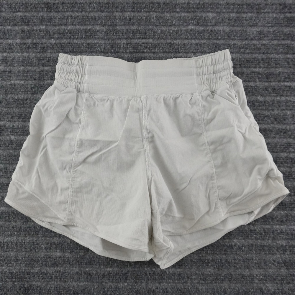 Lululemon Hotty Hot Shorts Womens 4 White Mesh Inset Athletic Running